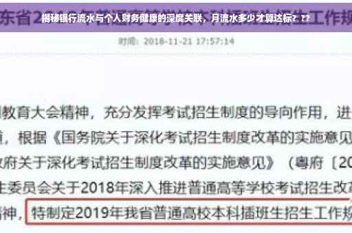 揭秘银行流水与个人财务健康的深度关联，月流水多少才算达标？??