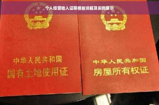 个人经营收入证明模板详解及实例展示