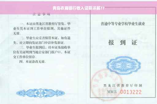 青岛农商银行收入证明详解??
