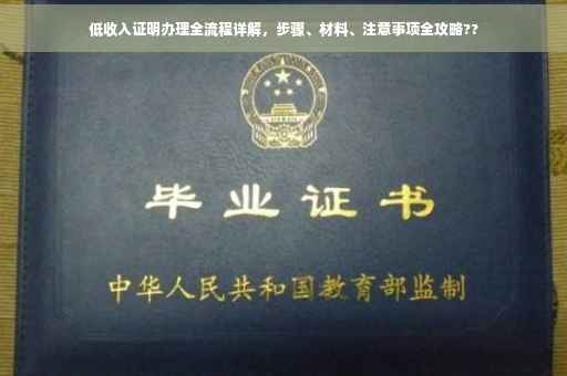 低收入证明办理全流程详解，步骤、材料、注意事项全攻略??