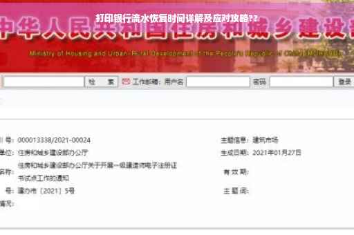 打印银行流水恢复时间详解及应对攻略??
