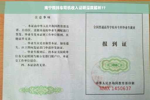 南宁搅拌车司机收入证明深度解析??