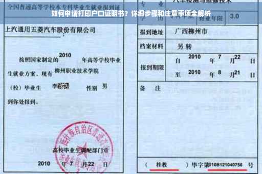 如何申请打印户口证明书？详细步骤和注意事项全解析
