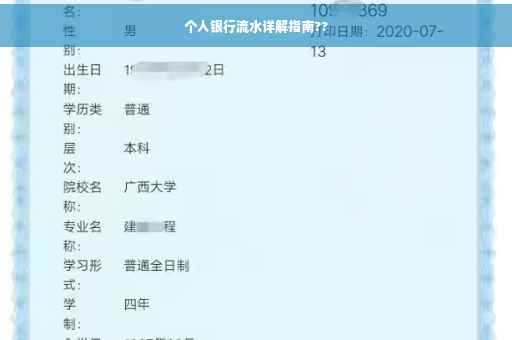 个人银行流水详解指南??