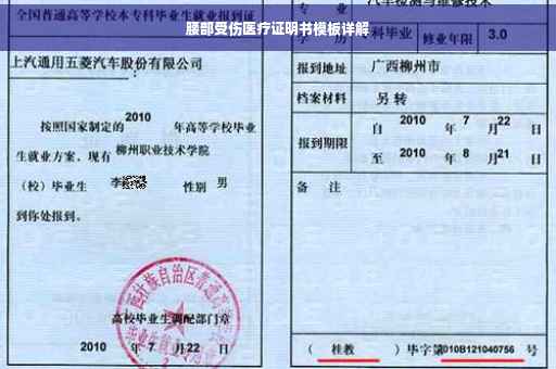 腰部受伤医疗证明书模板详解