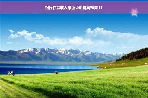 银行存款收入来源证明详解指南 ??