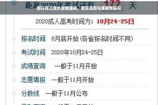 银行员工流水排查揭秘，背后原因与重要性探究
