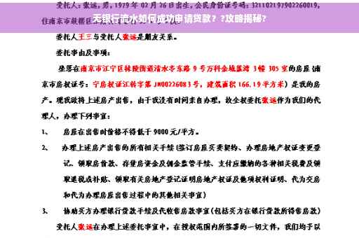 无银行流水如何成功申请贷款？?攻略揭秘?