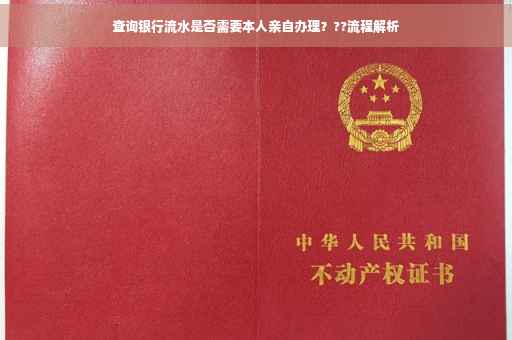 查询银行流水是否需要本人亲自办理？??流程解析
