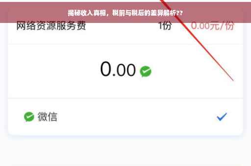 揭秘收入真相，税前与税后的差异解析??