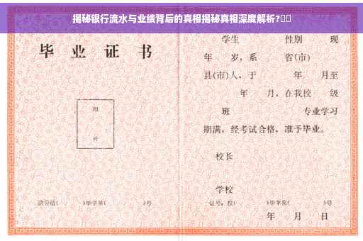 揭秘银行流水与业绩背后的真相揭秘真相深度解析?⚡️