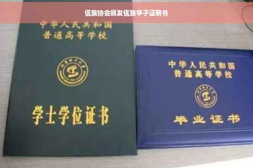 佤族协会颁发佤族学子证明书