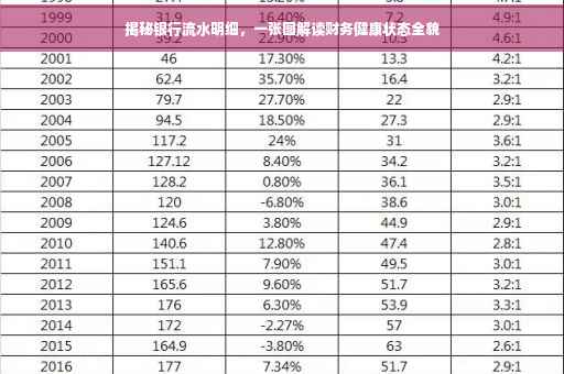 揭秘银行流水明细，一张图解读财务健康状态全貌