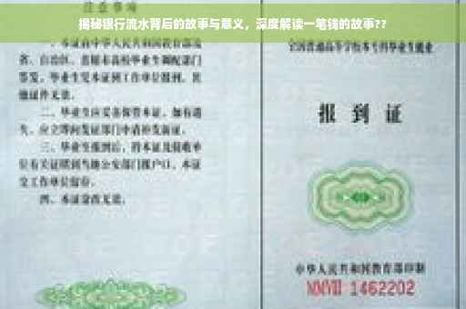 揭秘银行流水背后的故事与意义，深度解读一笔钱的故事??