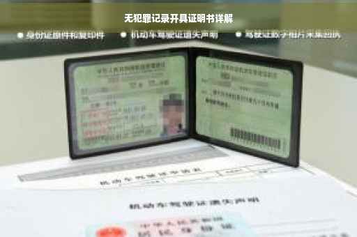 无犯罪记录开具证明书详解