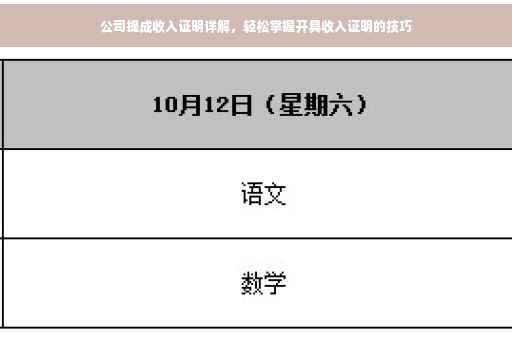 公司提成收入证明详解，轻松掌握开具收入证明的技巧