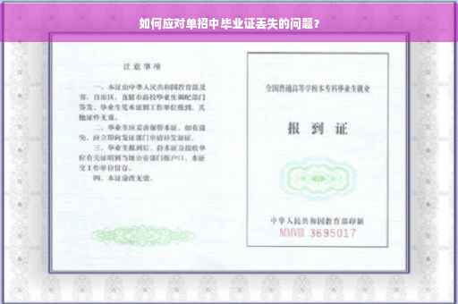 如何应对单招中毕业证丢失的问题？