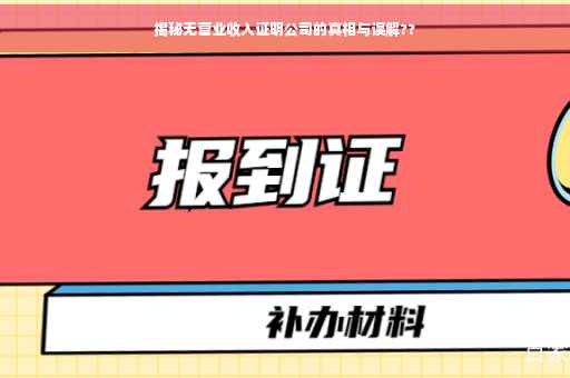 揭秘无营业收入证明公司的真相与误解??