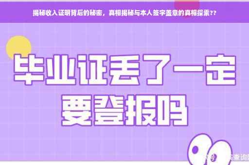 揭秘收入证明背后的秘密，真相揭秘与本人签字盖章的真相探索??