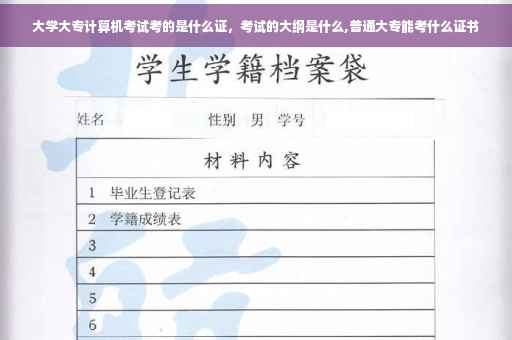 大学大专计算机考试考的是什么证，考试的大纲是什么,普通大专能考什么证书