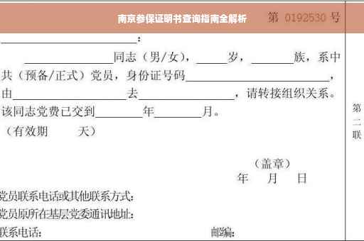 南京参保证明书查询指南全解析