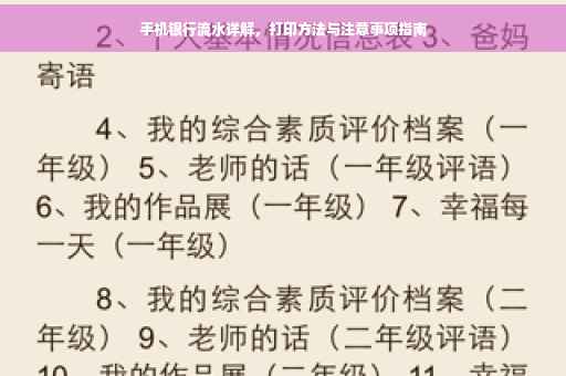 手机银行流水详解，打印方法与注意事项指南