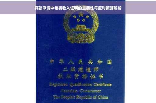 贷款申请中老婆收入证明的重要性与应对策略解析