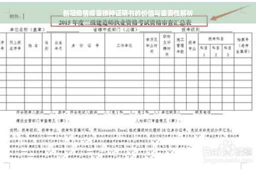 新冠疫情疫苗接种证明书的价值与重要性解析