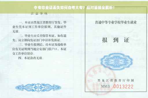 中专毕业证丢失如何自考大专？应对策略全解析！