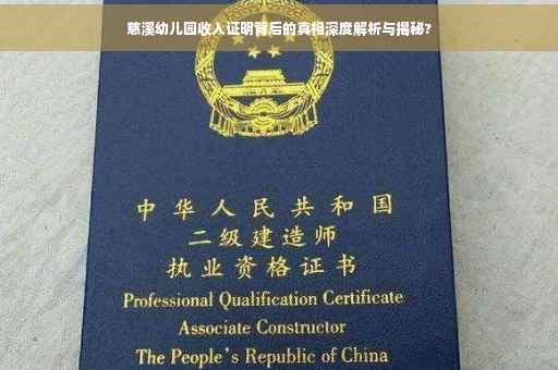 慈溪幼儿园收入证明背后的真相深度解析与揭秘?