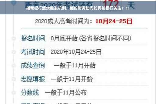 揭秘银行流水触发机制，你的财务动向如何被银行关注？??
