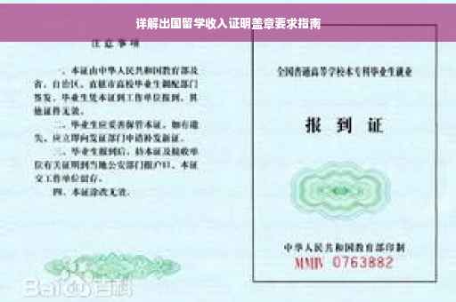 详解出国留学收入证明盖章要求指南