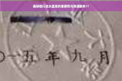 揭秘银行流水盖章的重要性与用途解析??