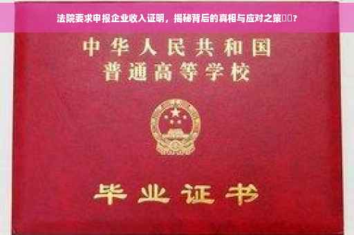 法院要求申报企业收入证明,揭秘背后的真相与应对之策⚡️? 法院要求申报企业收入证明,揭秘背后的真相与应对之策⚡️?