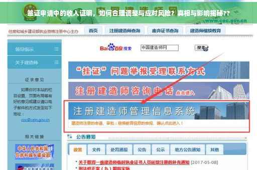 签证申请中的收入证明，如何合理调整与应对风险？真相与影响揭秘??