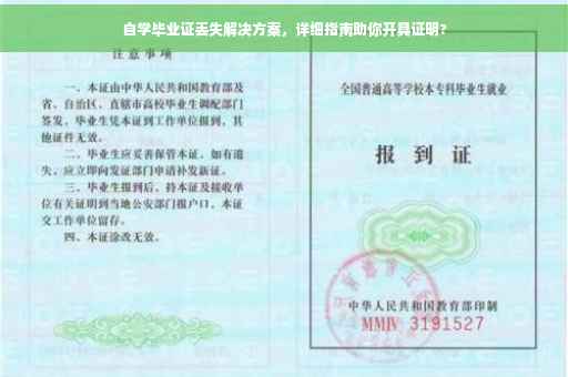 自学毕业证丢失解决方案，详细指南助你开具证明?