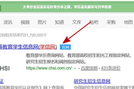 大专毕业证丢失后的专升本之路，学历丢失解析与升学指南