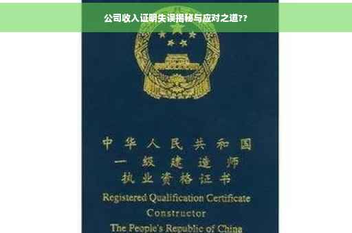 公司收入证明失误揭秘与应对之道??