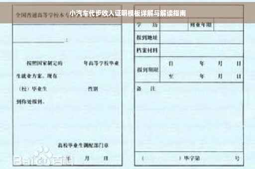 小汽车代步收入证明模板详解与解读指南