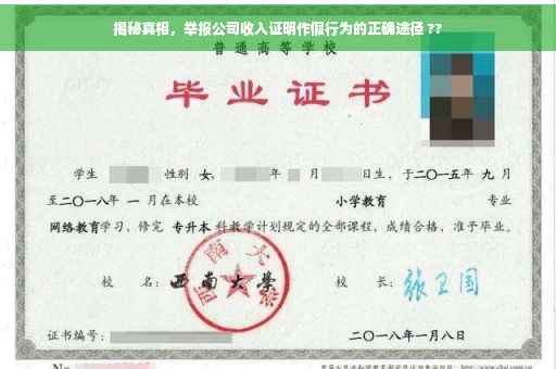 揭秘真相，举报公司收入证明作假行为的正确途径 ??