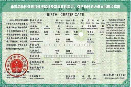 非濒危物种证明书模板解析及其重要性探讨，保护物种的必备文书图片指南