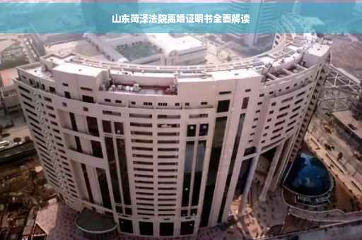 山东菏泽法院离婚证明书全面解读