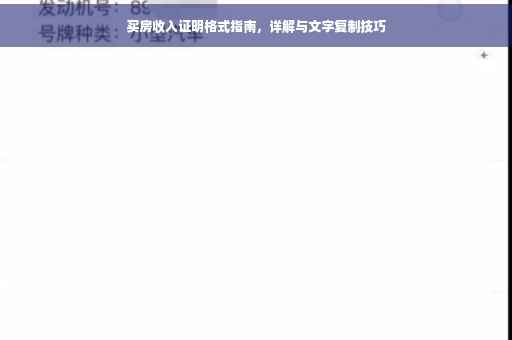 买房收入证明格式指南，详解与文字复制技巧