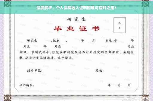 深度解析，个人买房收入证明困境与应对之策?