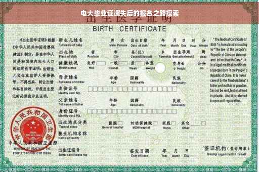 电大毕业证遗失后的报名之路探索