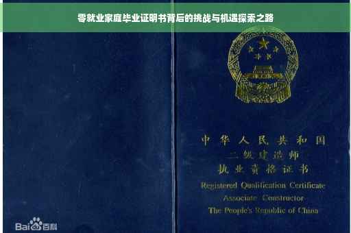 零就业家庭毕业证明书背后的挑战与机遇探索之路