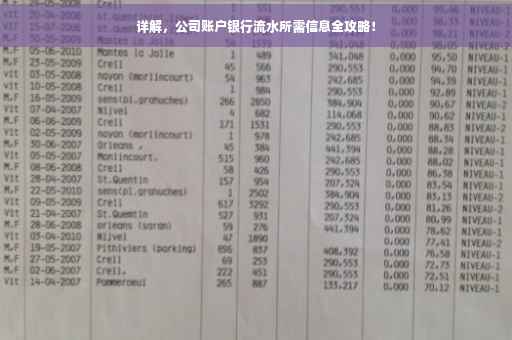 详解，公司账户银行流水所需信息全攻略！