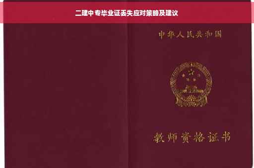 二建中专毕业证丢失应对策略及建议