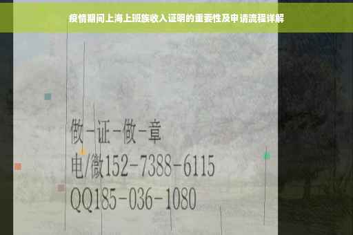 疫情期间上海上班族收入证明的重要性及申请流程详解