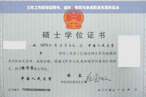三年工作经验证明书，成长、收获与未来职业生涯的起点